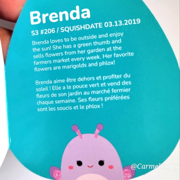 BRENDA 🦋 Purple Butterfly Clip Original Squishmallows by Kelly Toy Clip ☆》NWT《☆ - Picture 4 of 6